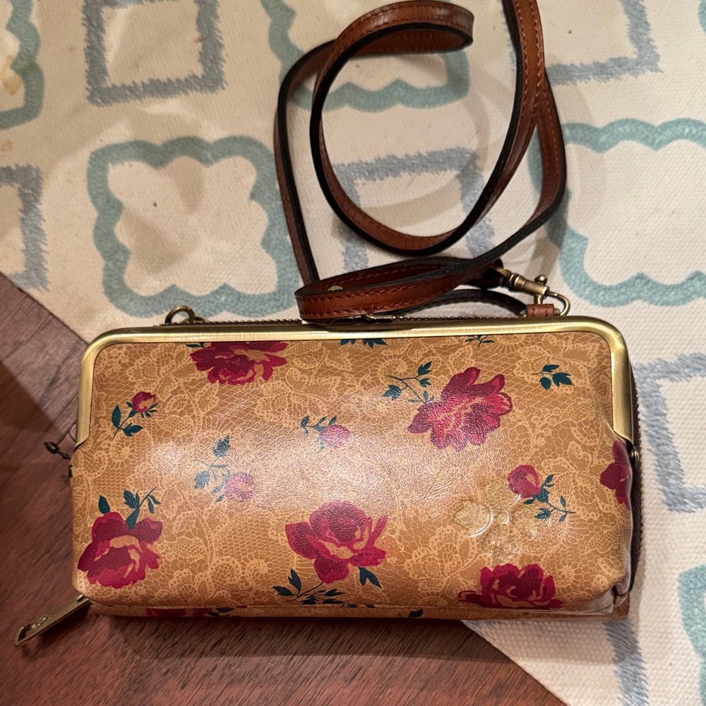 Patricia Nash Floral Crossbody Bag - Tan and Red